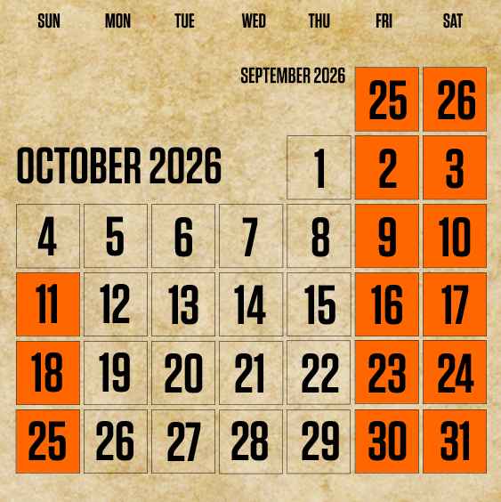 lonesome calendar 2026
